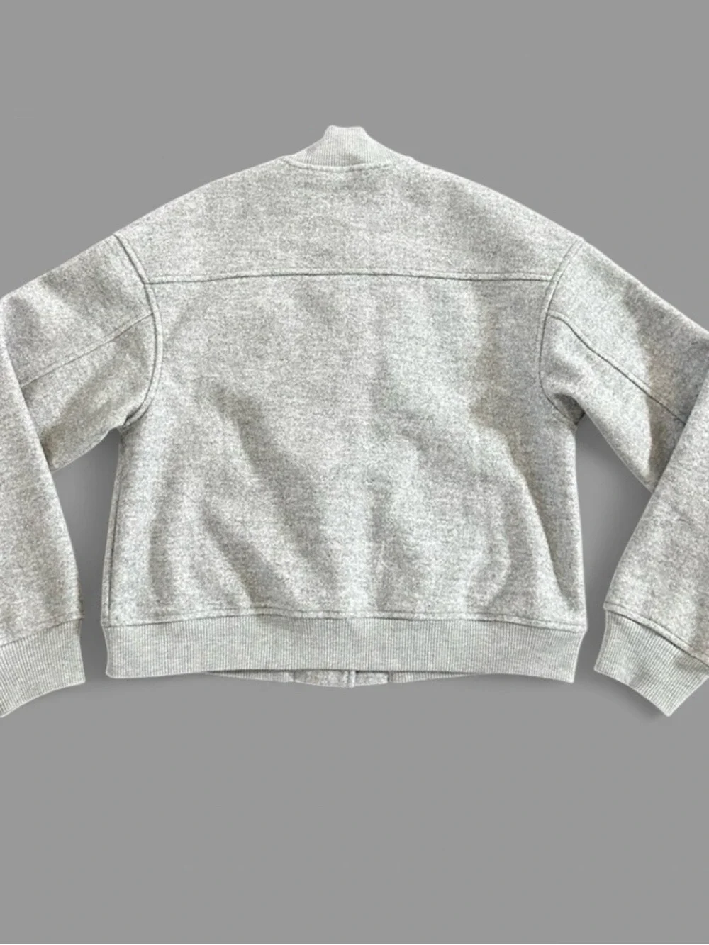 Madewell-Snap Front Bomber Jacket size Small Grey-like new - Picture 7 of 14
